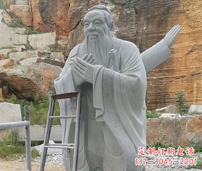 无锡校园人物大理石孔子石雕