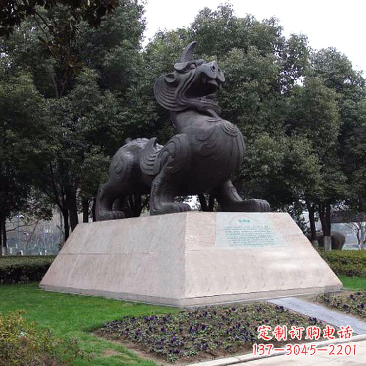 无锡獬豸神兽雕塑-公园上古神兽景观雕塑
