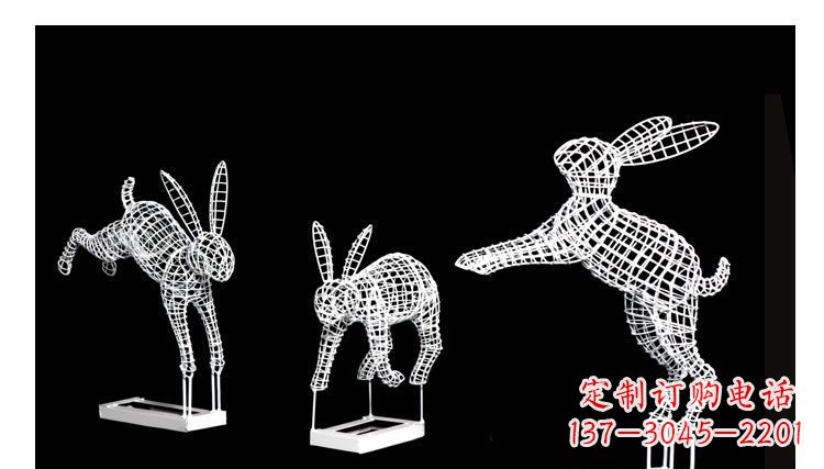 无锡休闲不锈钢镂空兔子雕塑