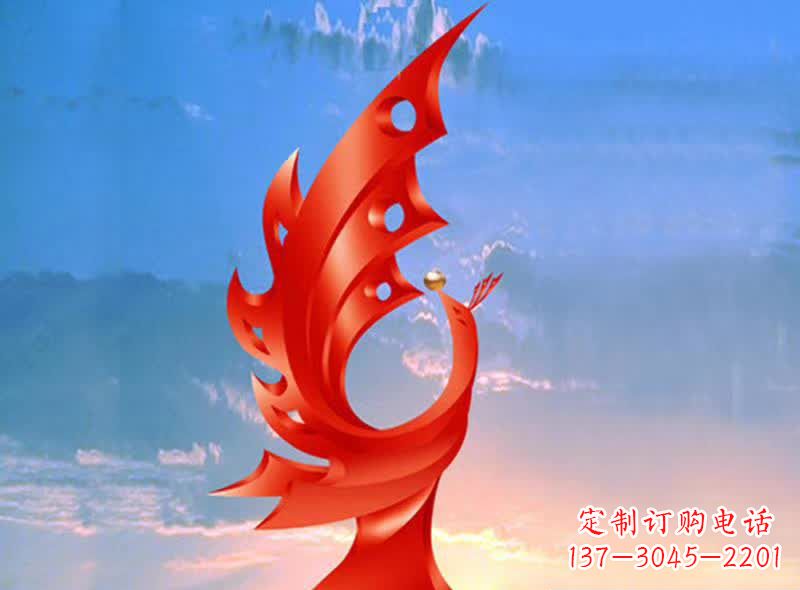无锡学校不锈钢奋进凤凰标志雕塑