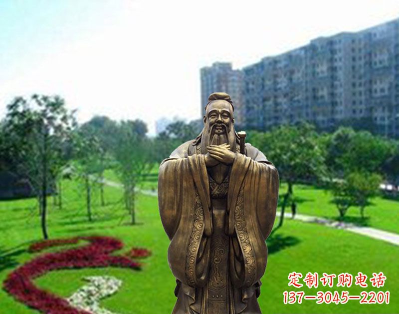 无锡学校孔子行教像铜雕