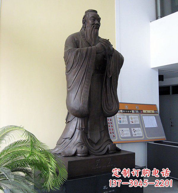 无锡学校孔子铜雕