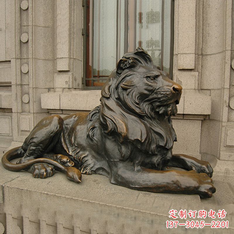 无锡银行大门铜雕港币狮子看门动物雕塑