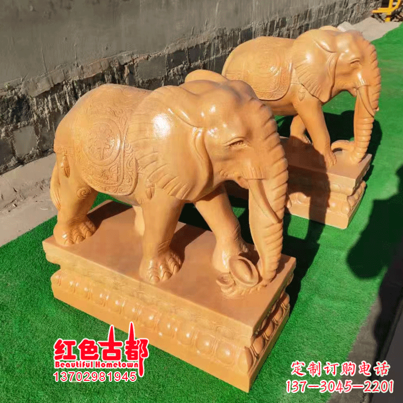 无锡银行门口的石雕大象