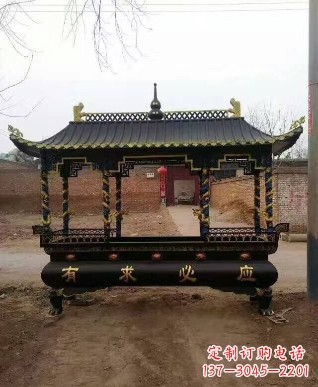 无锡有求必应方形香炉铜雕