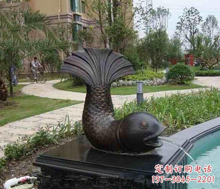 无锡鱼喷泉铜雕