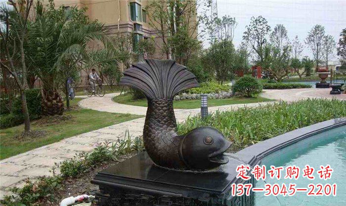 无锡鱼式喷泉小区景观铜雕