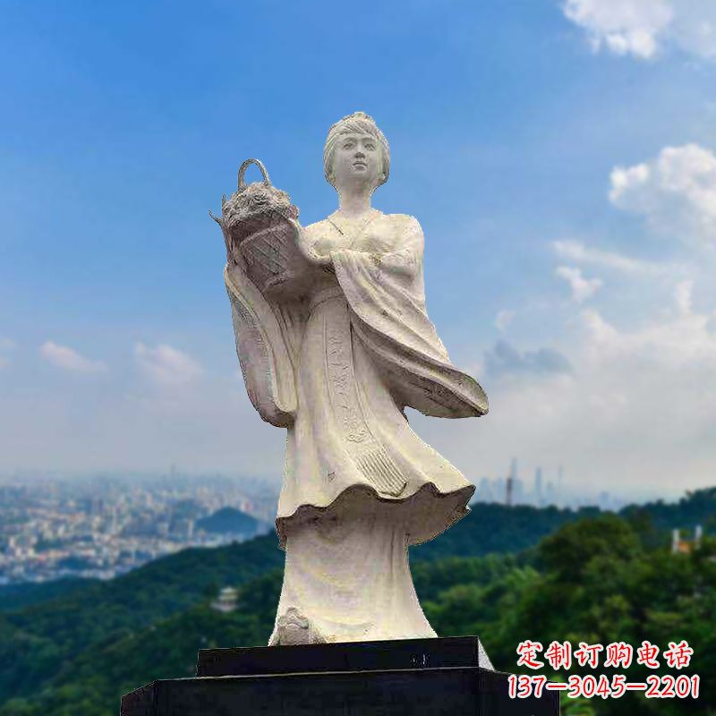 无锡虞姬景观石雕像-景区园林古代美女雕塑