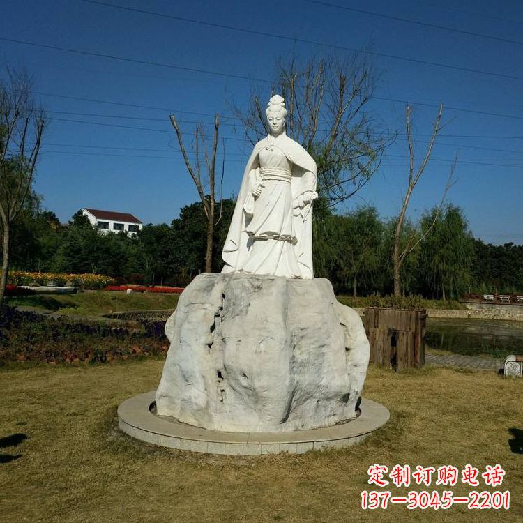 无锡虞姬石雕塑-公园历史名人楚汉时期美女雕像