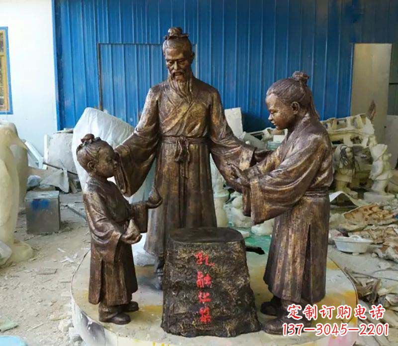 无锡寓言故事孔融让梨人物铜雕