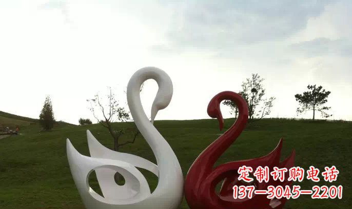 无锡园林不锈钢抽象天鹅雕塑