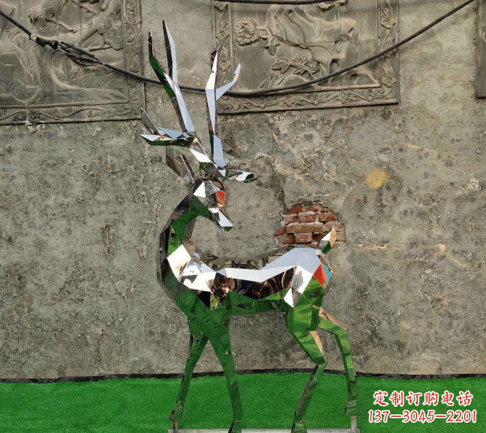 无锡园林不锈钢抽象小鹿雕塑