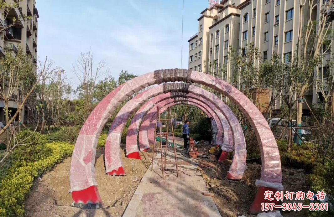 无锡园林不锈钢拱门景观雕塑