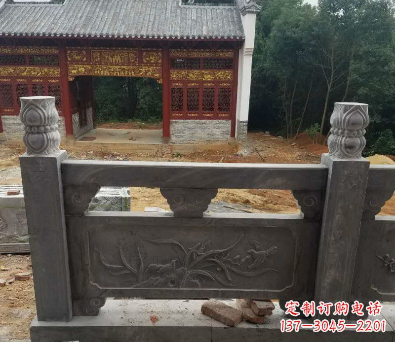 无锡园林仿古兰花石浮雕栏板景观石雕