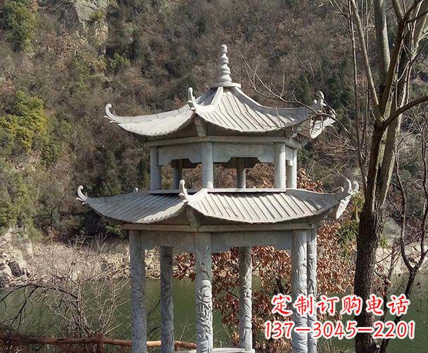 无锡园林仿古双层石雕凉亭