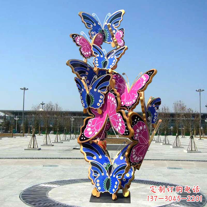 无锡园林广场蝴蝶不锈钢动物景观雕塑