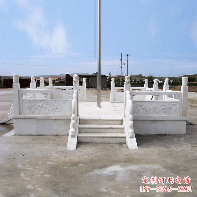 无锡园林广场升旗台汉白玉石雕国旗台