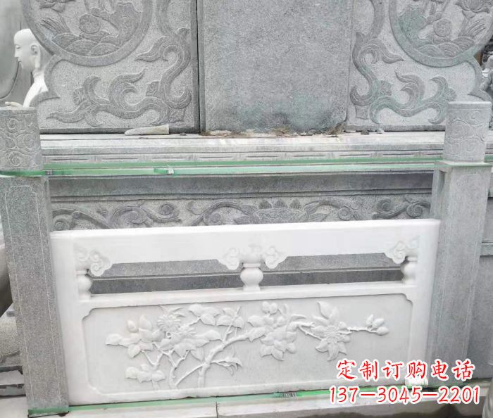 无锡园林汉白玉石浮雕栏板 (3)
