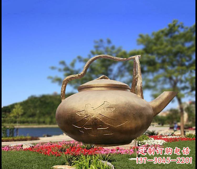 无锡园林景观茶壶铜雕