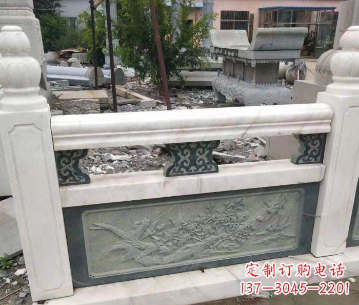 无锡园林景观大理石桥栏板石雕 (2)