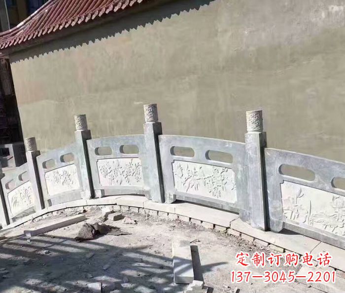 无锡园林景观大理石桥栏板石雕 (5)