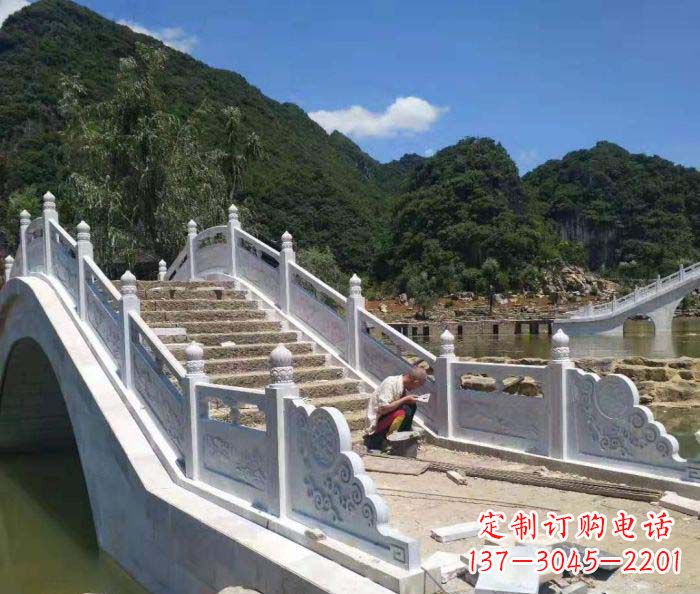 无锡园林景观大理石桥栏板石雕_1
