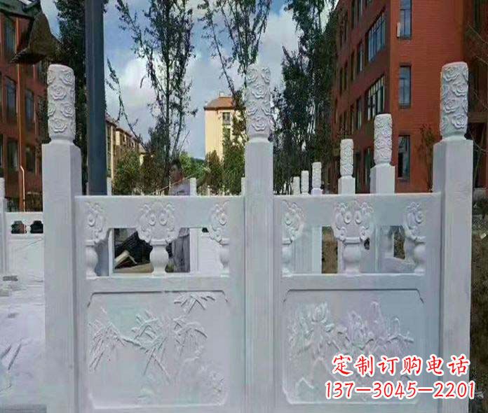 无锡园林景观大理石桥栏板石雕_2