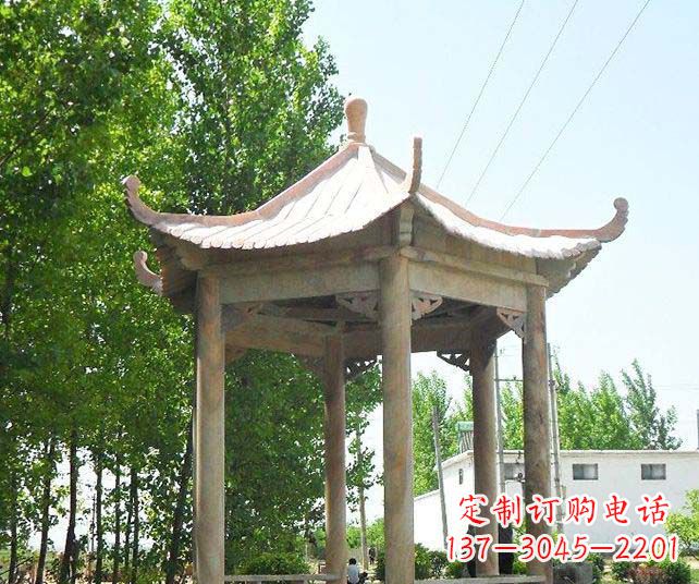 无锡园林景观单层石雕凉亭