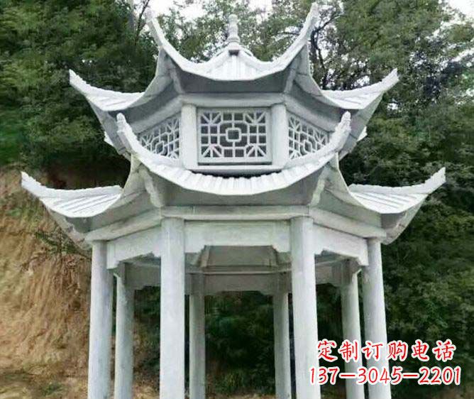 无锡园林景观多层凉亭石雕