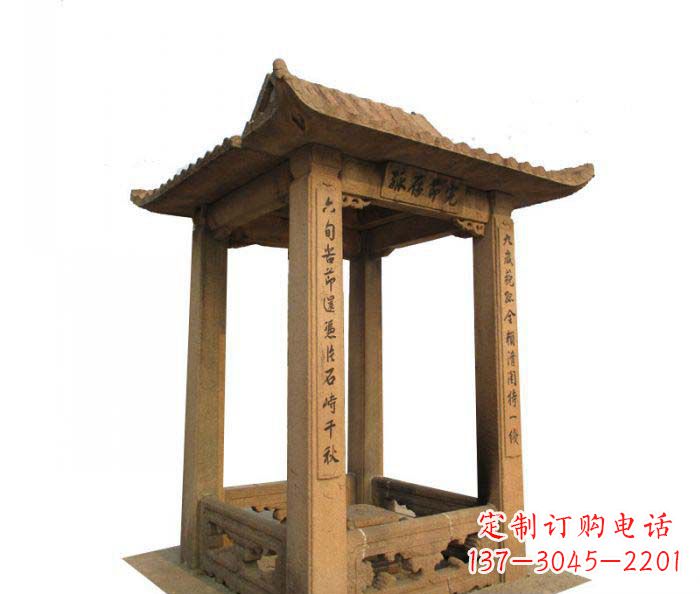 无锡园林景观四角石雕凉亭