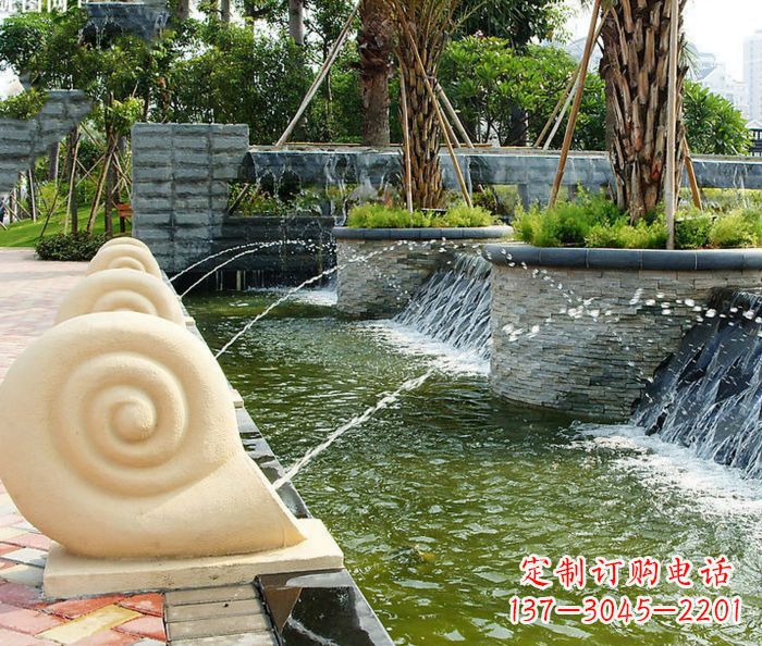 无锡园林景观蜗牛喷泉石雕
