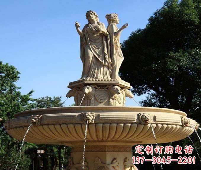 无锡园林景观西方人物喷泉石雕