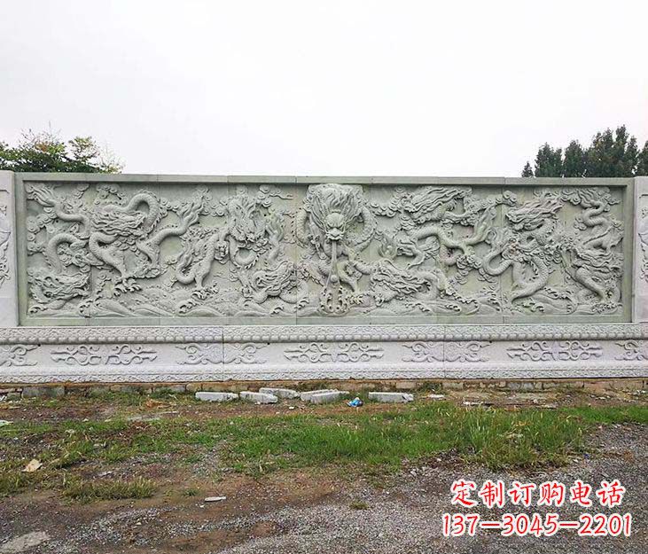 无锡园林九龙壁景观石雕