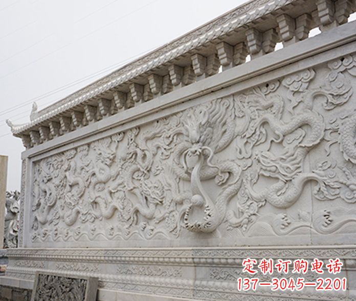 无锡园林九龙壁石雕影壁 (5)