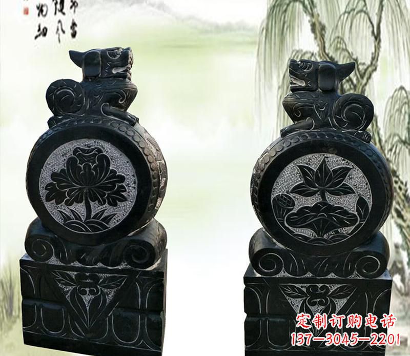 无锡园林貔貅门墩石雕