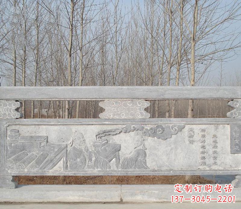 无锡园林石浮雕栏板景观石雕 (3)