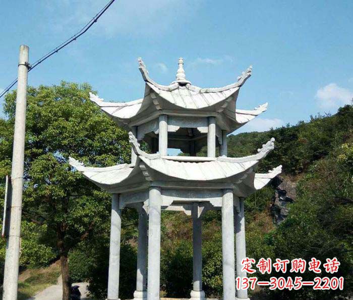 无锡园林双层凉亭石雕