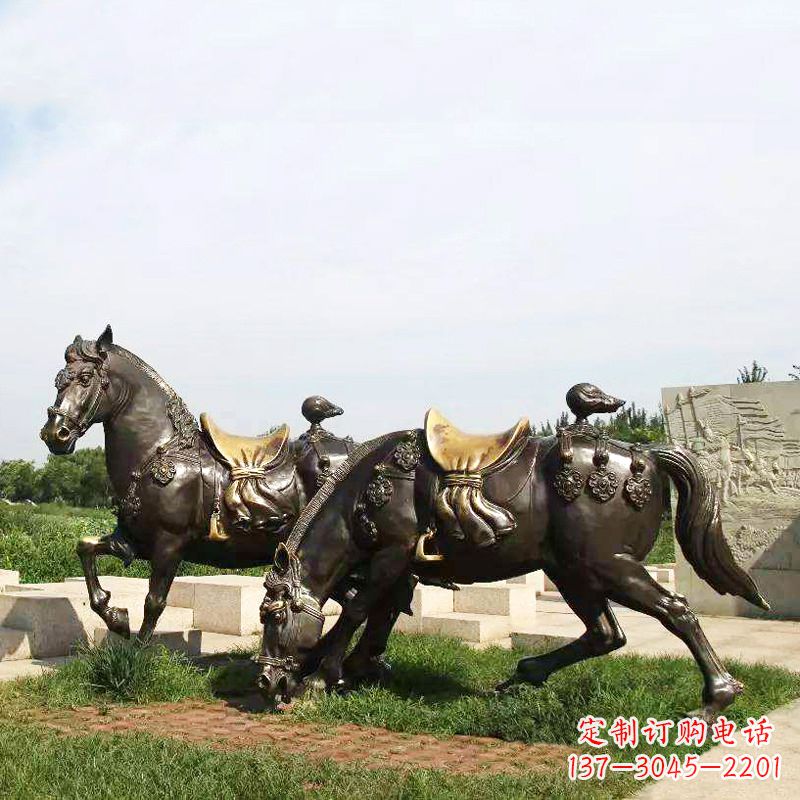 无锡战马群公园景区动物情景雕塑