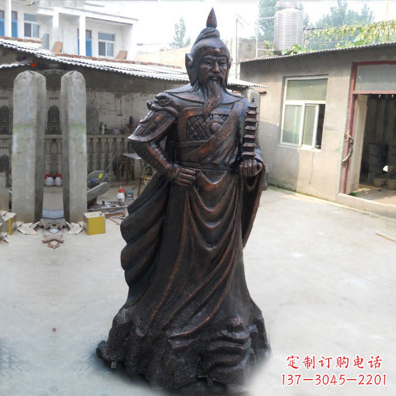 无锡战神托塔天王李靖铸铜雕塑
