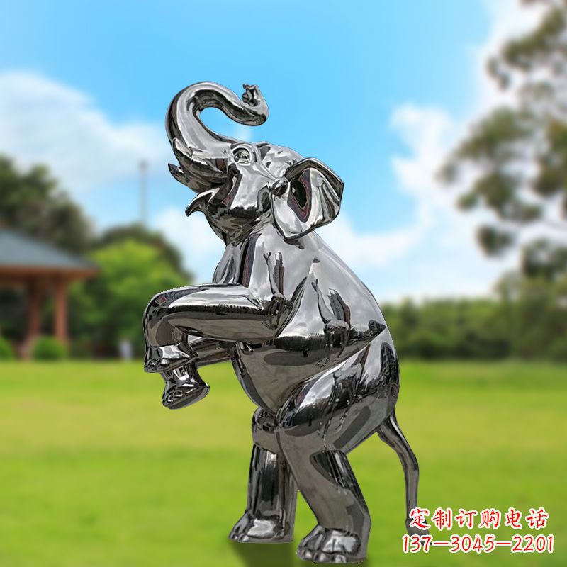 无锡站立的不锈钢小象雕塑