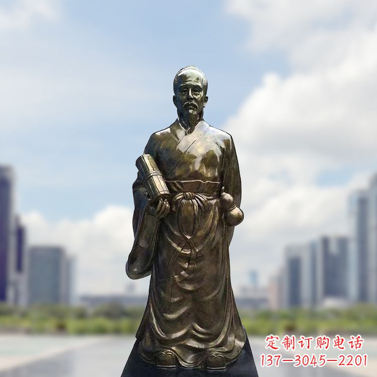 无锡张仲景仿铜玻璃钢雕塑