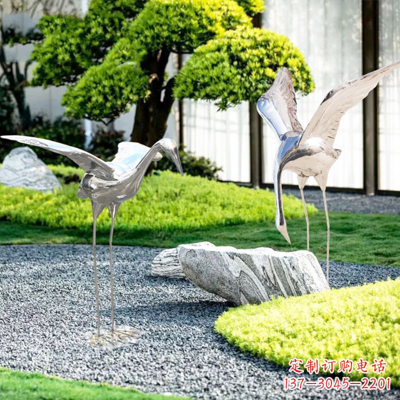 无锡长春不锈钢动物鹤雕塑