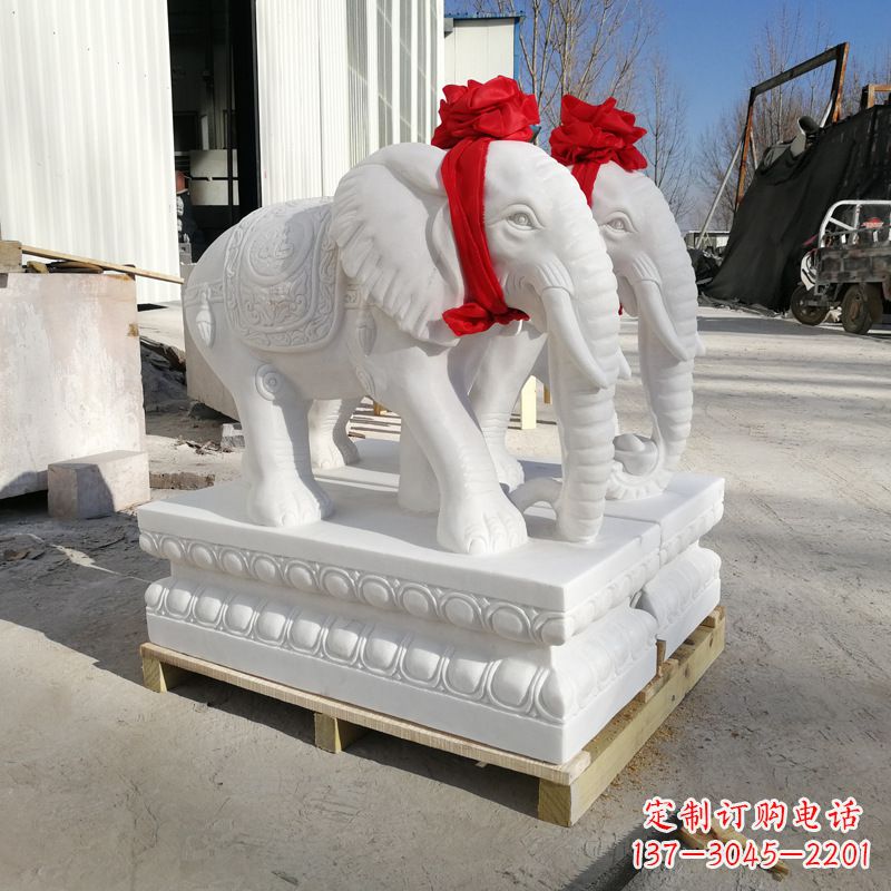 无锡招财大象石雕摆门口
