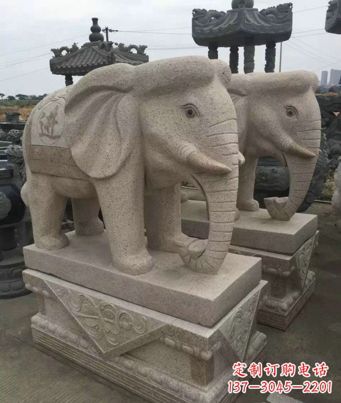 无锡招财进宝大理石大象石雕