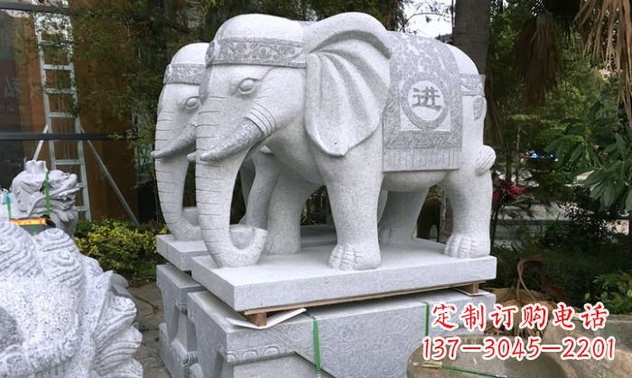 无锡招财进宝大理石门口大象雕塑
