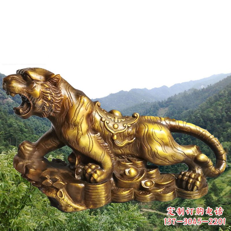 无锡招财老虎漆金12生肖动物雕塑