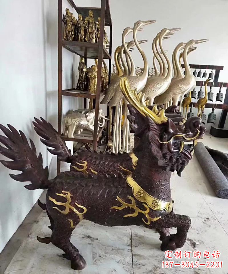 无锡招财纳福麒麟铜雕