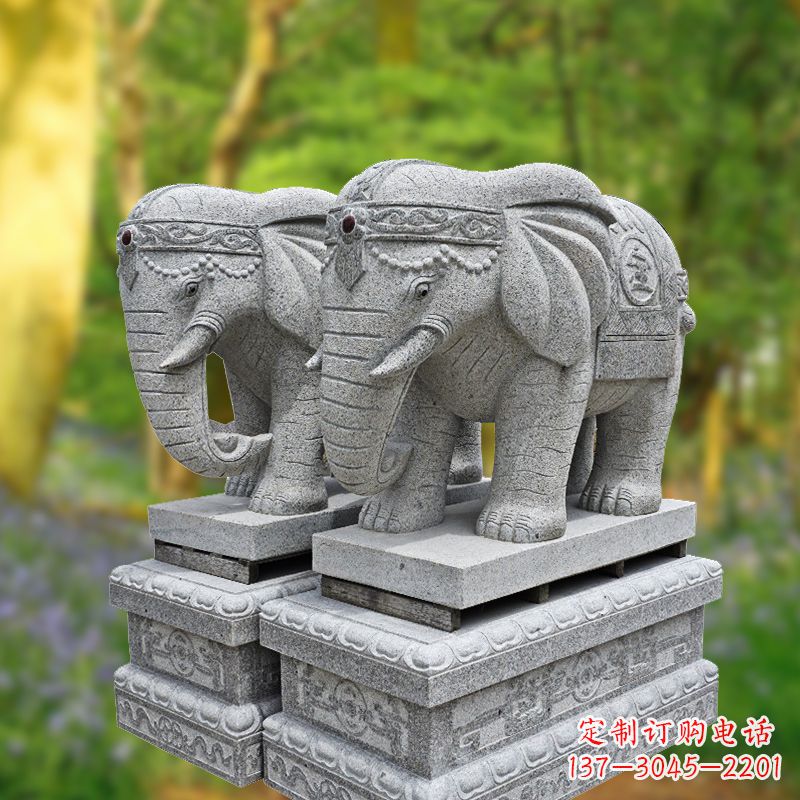 无锡招财纳福石雕大象
