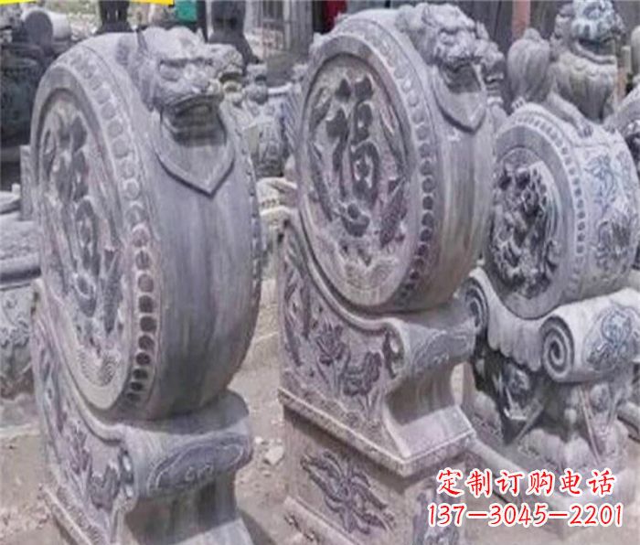 无锡招财石门墩仿古抱鼓石