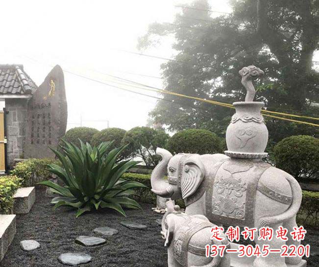无锡招财驮宝大象石雕